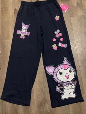 Hello Kitty Kuromi Graphic Jogger Pants Size Small New